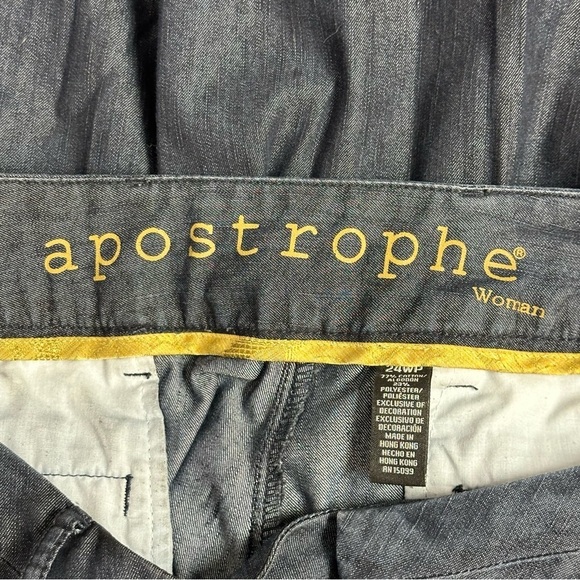 Apostrophe Womens Size 24WP Cuffed Denim Dark Blue Jeans - Picture 10 of 13
